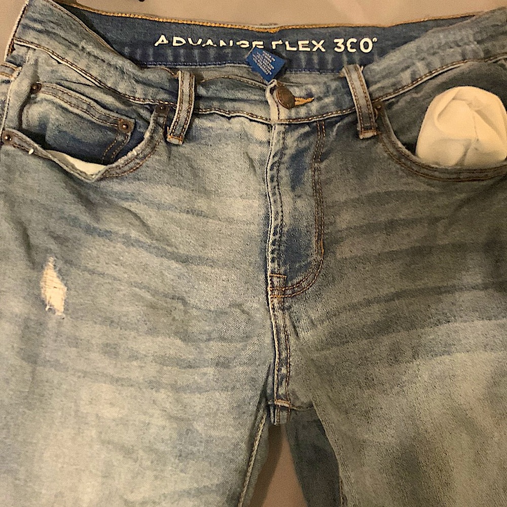 Men Ripped Blue Jeans